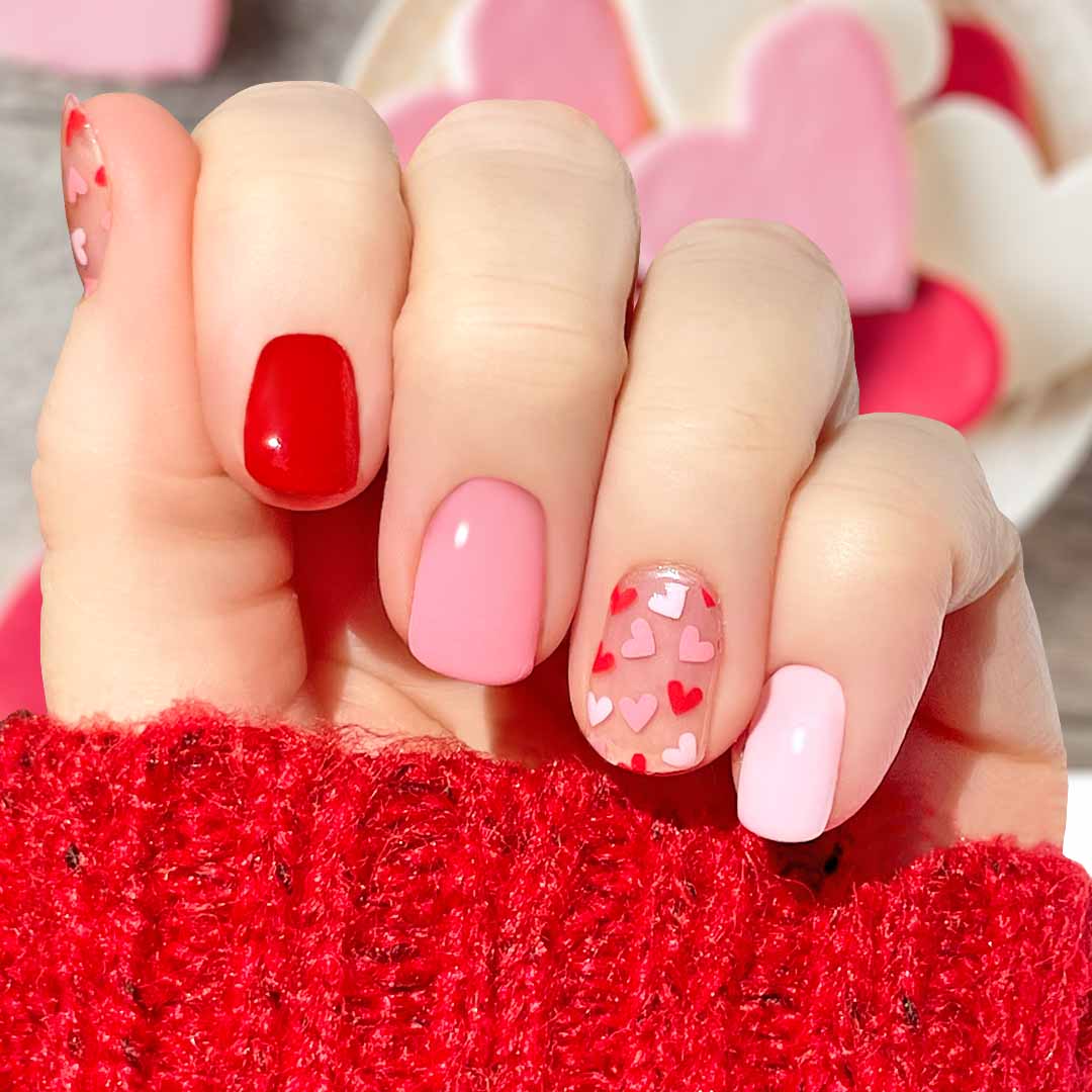 Romantic Heart Nails for Valentine's Day