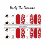 Frosty the Snowman Nail Wraps 100% Nail Polish Stickers Nail Strips