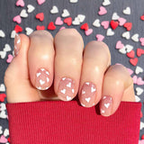 White hearts on a transparent background nail wrap nail designs