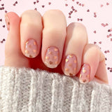 Rose gold hearts on a transparent background nail wrap nail designs