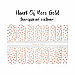 Rose gold hearts on a transparent background nail wrap nail designs