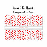 Red hearts on a transparent background nail wrap nail designs