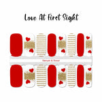 Red and gold glitter Valentine's Day nail wrap nail designs