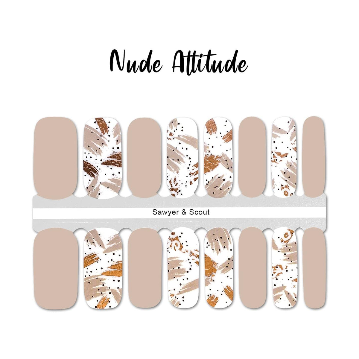 Nude Attitude Nail Wraps 100% Nail Polish Stickers Nail Strips –  shopsawyerandscout