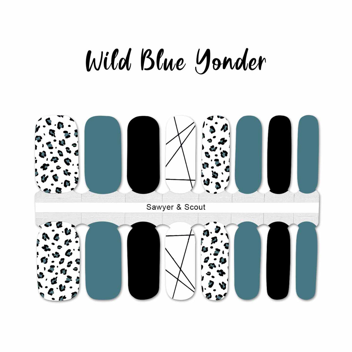 Black With White & Midnight Green Bubbles Nail Wraps