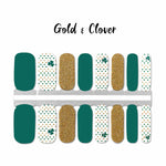 Gold & Clover Nail Wraps 100% Nail Polish Stickers Nail Strips