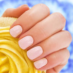 Solid blush pink nail wrap nail design. 