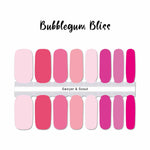 Light pink to dark pink different shades of solid pink combination nail wrap nail design. 
