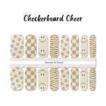 Checkerboard Cheer Nail Wraps 100% Nail Polish Stickers Nail Strips