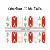 Christmas At The Cabin Nail Wraps 100% Nail Polish Stickers Nail Strips