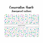 Conversation Hearts Nail Wraps 100% Nail Polish Stickers Nail Strips