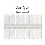 Colorful glitter specks on a transparent background nail wrap nail design