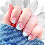 Baby blue curves with a thin white border on transparent background nail wrap nail design