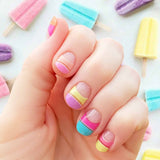 Mixed color pastel French tips nail wrap nail design