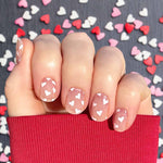 White hearts on a transparent background nail wrap nail designs