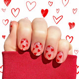 Red hearts on a transparent background nail wrap nail designs