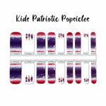 Kids patriotic popsicles with red, white and blue accents nail wrap nail designs