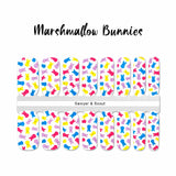 Marshmallow Bunnies Nail Wraps 100% Nail Polish Stickers Nail Strips