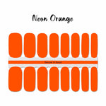 Solid neon orange nail wrap nail design