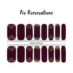 Maroon with gold glitter chevron accents nail wrap nail design