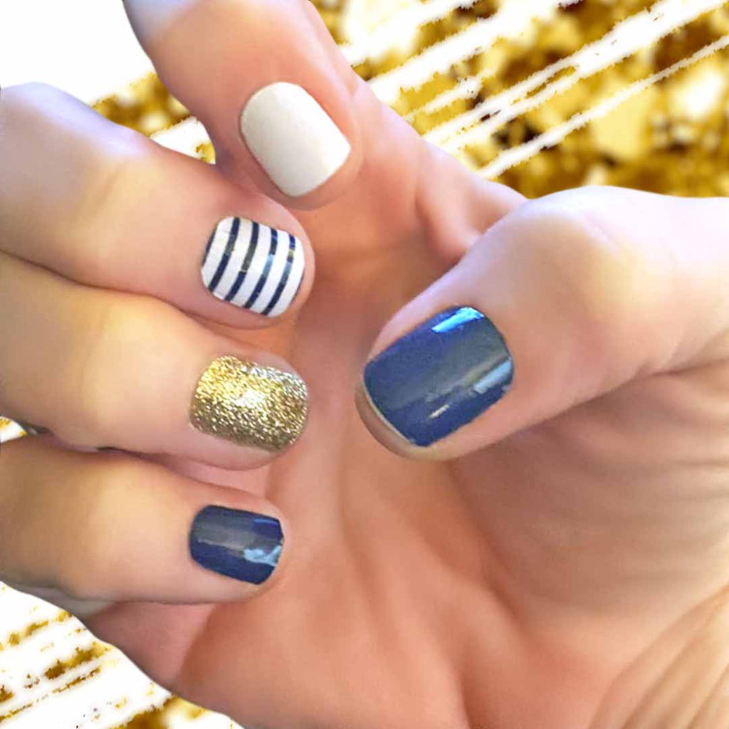 Get Trendy with Navy & Gold Nail Wrap: Best Nail Strip for Nail Design –  shopsawyerandscout